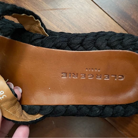 Clergerie Paris black raffia platform slides size 38 - Picture 3 of 5